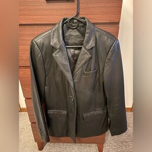 Jacqueline Ferrar Black Leather Blazer